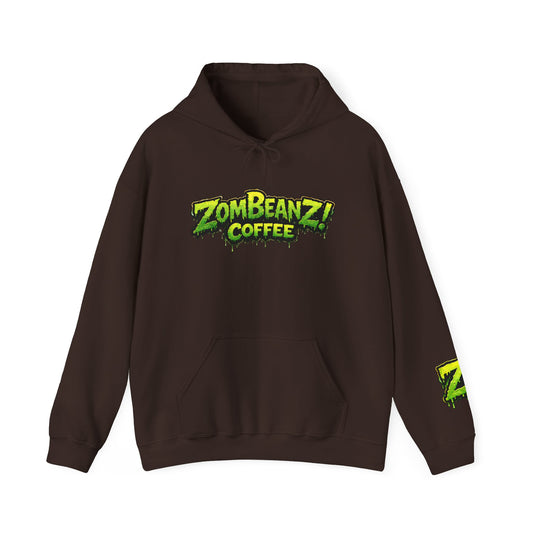 Zombeanz! Coffee Hoodie – Neon Green Logo Pullover