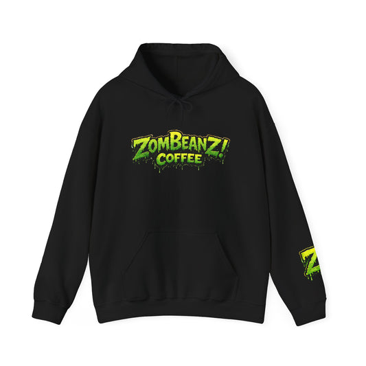 Zombeanz! Coffee Hoodie – Neon Green Logo Pullover