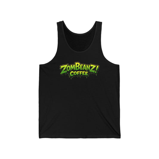 ZomBeanz! Coffee Tank Top — Neon Zombie Coffee Logo Sleeveless Tee